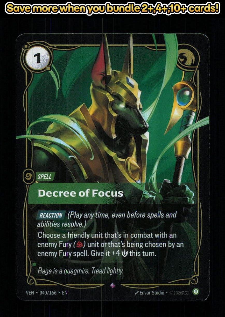🎴 Decree of Focus 040/166 Rare Foil Vendetta NM 🎨 Studio