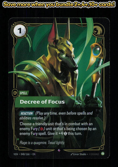 🎴 Decree of Focus 040/166 Rare Foil Vendetta NM 🎨 Studio