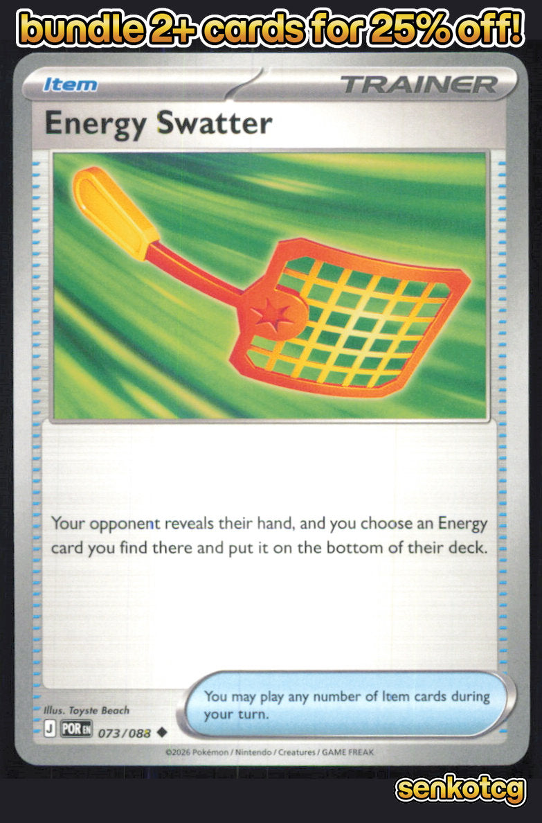 🎴 Energy Swatter 073/088 Uncommon Perfect Order NM 🎨 Beach
