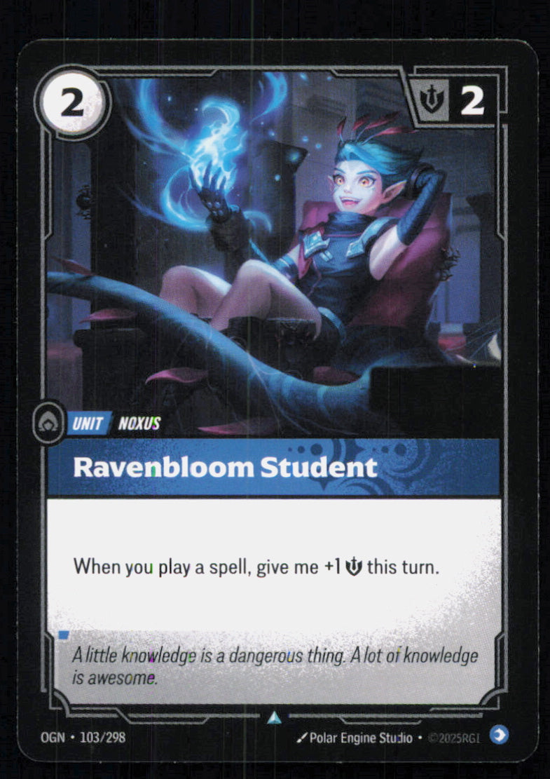 🎴 Ravenbloom Student 103/298 Uncommon OGN Origins NM