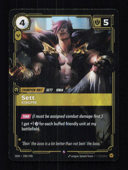 🎴 Sett Kingpin 240/298 Rare Foil OGN Origins NM