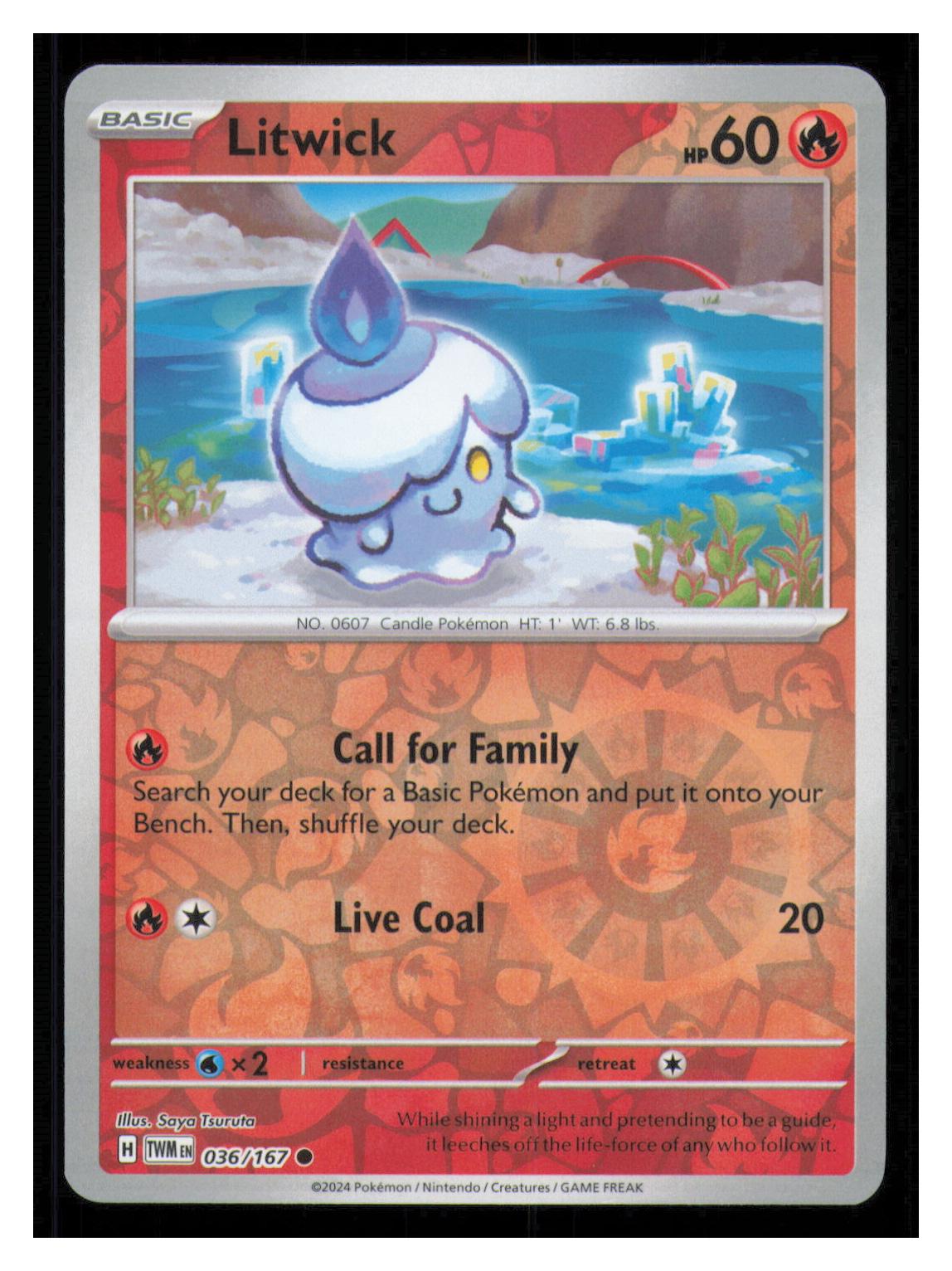 🎴 Litwick 036/167 Reverse Holo Twilight Masquerade NM 🎨 Tsuruta