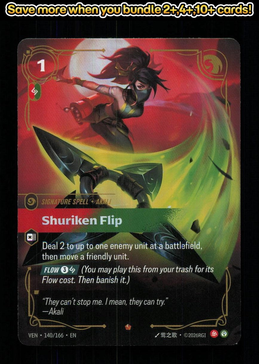🎴 Shuriken Flip 140/166 Epic Foil Vendetta NM 🎨