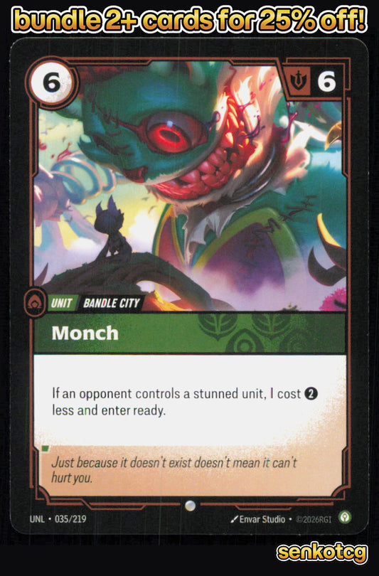 🎴 Monch 035/219 Common Unleashed NM