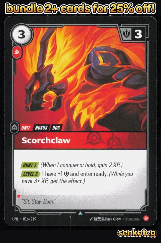 🎴 Scorchclaw 016/219 Uncommon Unleashed NM