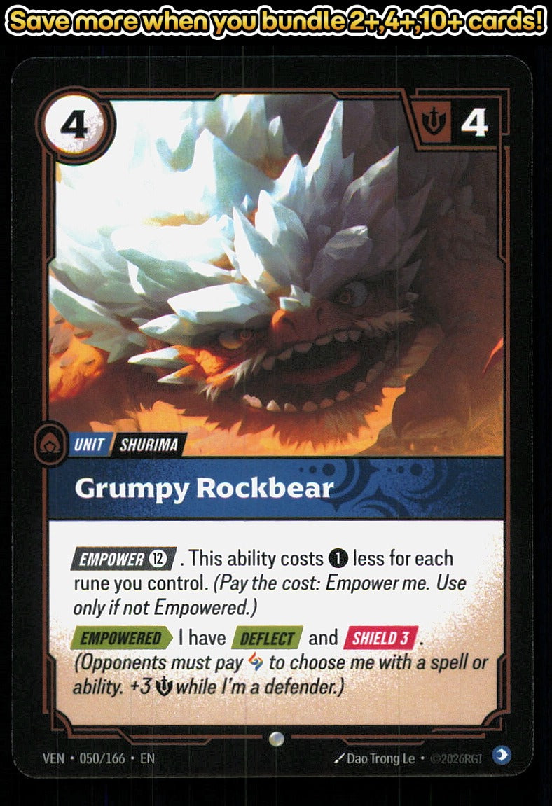🎴 Grumpy Rockbear 050/166 Common Vendetta NM 🎨 Le