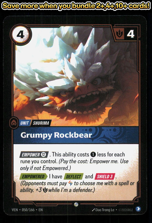 🎴 Grumpy Rockbear 050/166 Common Vendetta NM 🎨 Le