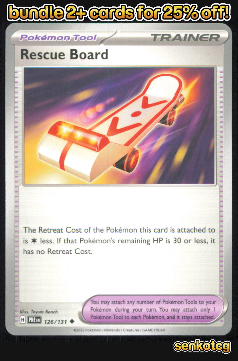 🎴 Rescue Board 126/131 Uncommon Prismatic Evolutions NM 🎨 Beach