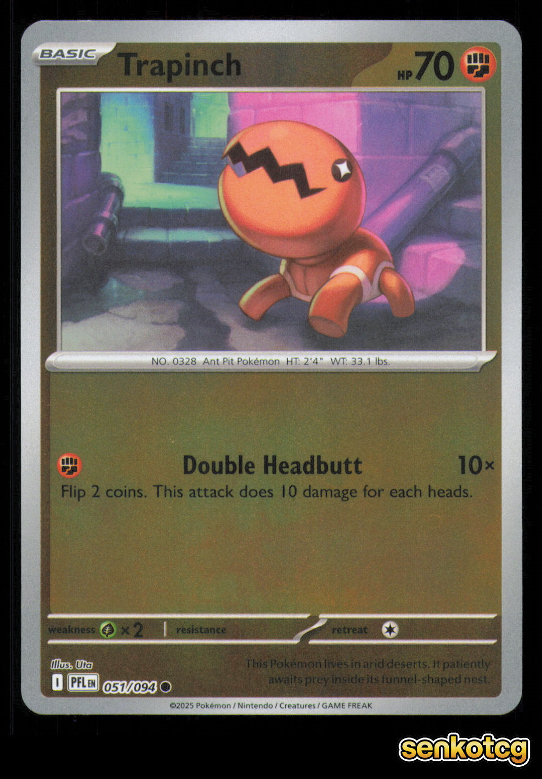 🎴 Trapinch 051/094 Reverse Holo Phantasmal Flames NM 🎨 Uta