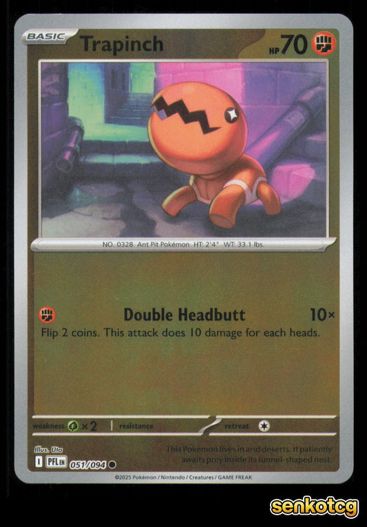 🎴 Trapinch 051/094 Reverse Holo Phantasmal Flames NM 🎨 Uta