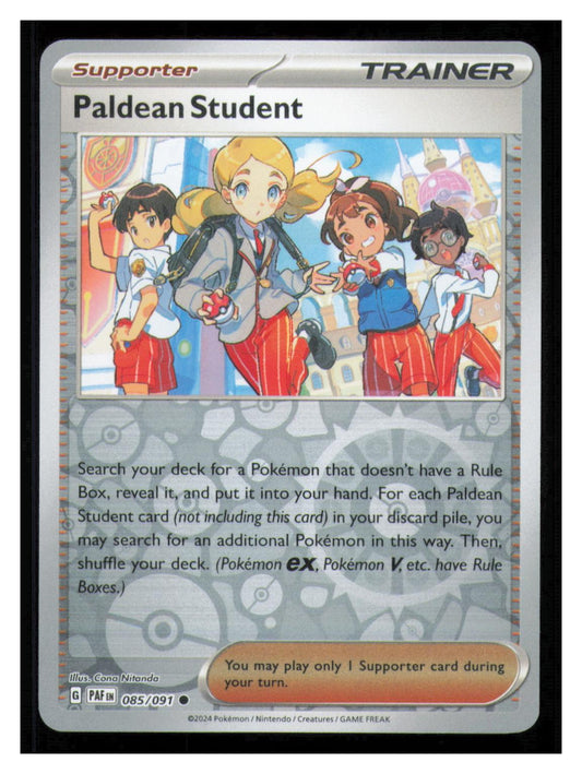 🎴 Paldean Student 085/091 Reverse Holo Paldean Fates Pokemon NM