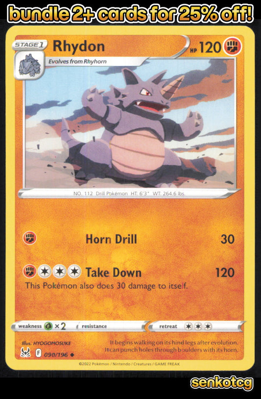 🎴 Rhydon 090/196 Uncommon Lost Origin NM