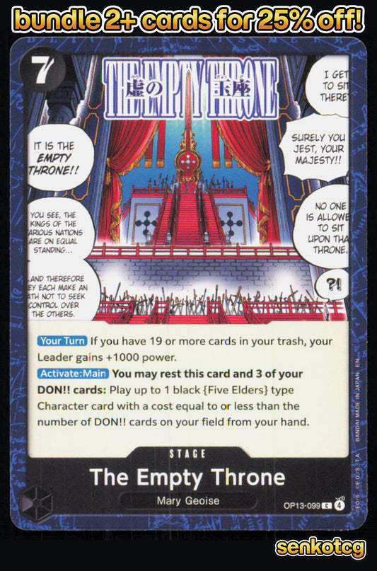 🎴 The Empty Throne OP13-099 Common Carrying On His Will NM