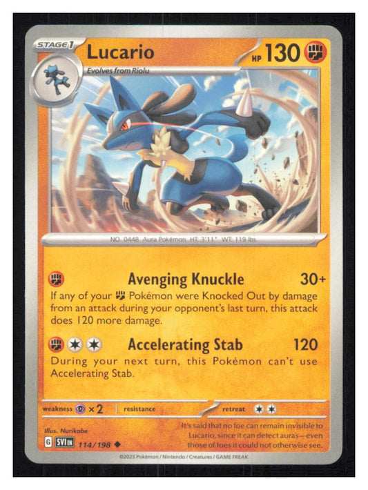 🎴 Lucario 114/198 Uncommon Scarlet & Violet NM
