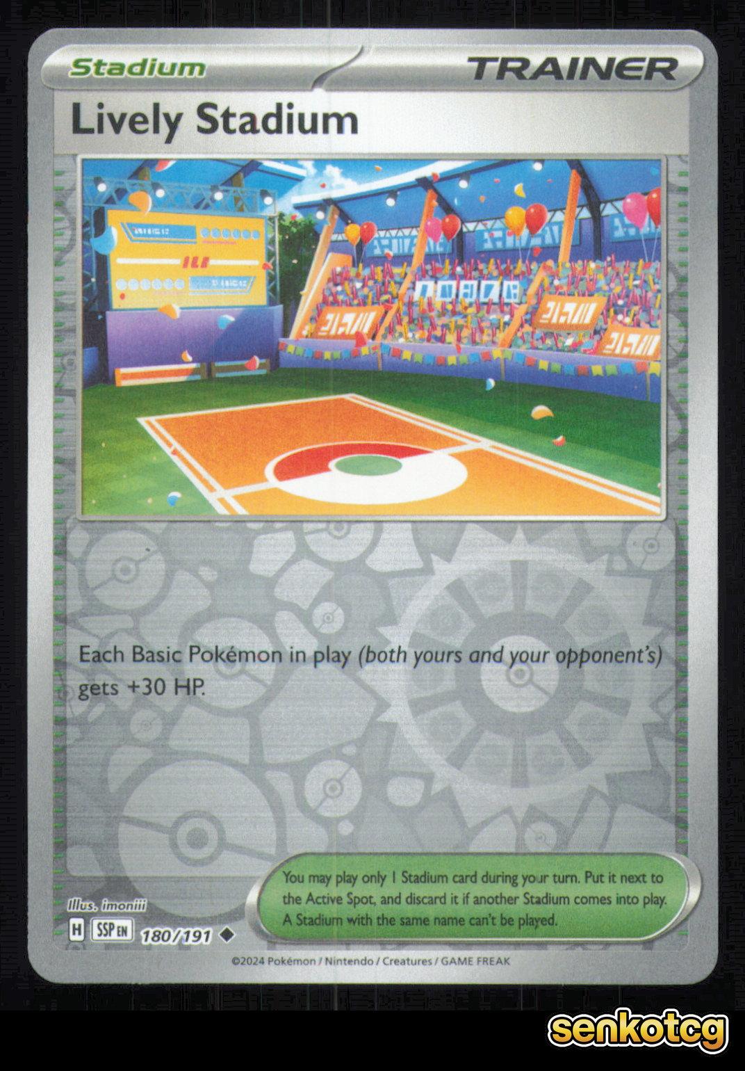 🎴 Lively Stadium 180/191 Reverse Holo Surging Sparks NM 🎨 imoniii