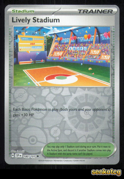 🎴 Lively Stadium 180/191 Reverse Holo Surging Sparks NM 🎨 imoniii