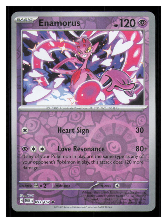 🎴 Enamorus 093/167 Reverse Holo Twilight Masquerade NM 🎨 DOM
