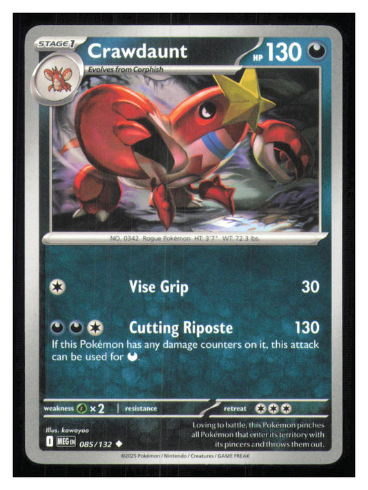🎴 Crawdaunt 085/132 Uncommon Mega Evolution NM