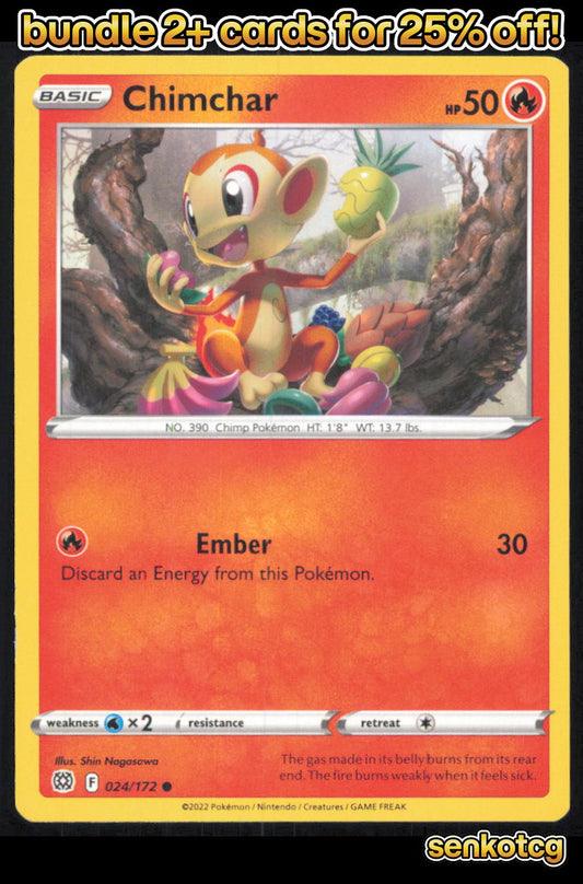 🎴 Chimchar 024/172 Common Brilliant Stars NM