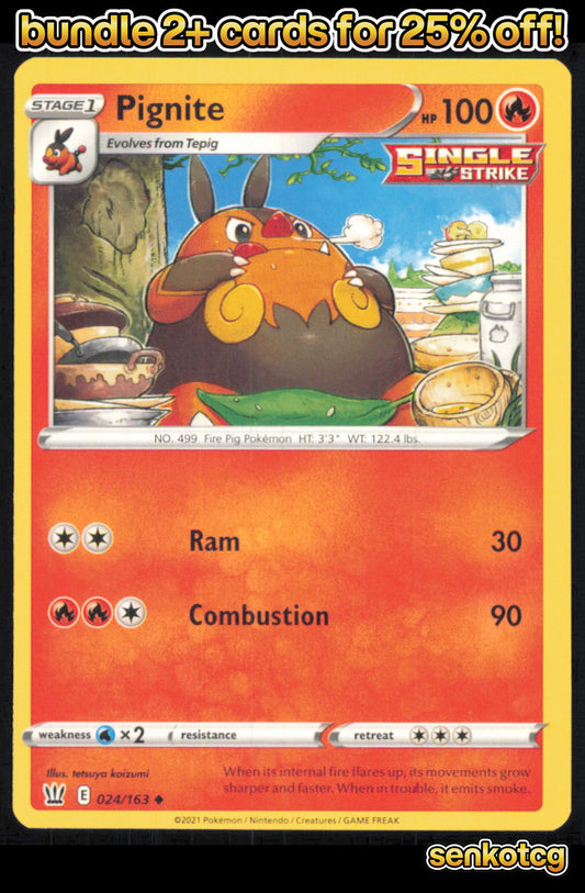 🎴 Pignite 024/163 Uncommon Battle Styles NM