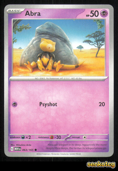 🎴 Abra 063/165 151 NM 🎨 Arita
