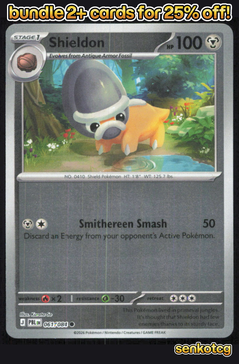 🎴 Shieldon 061/084 Common Reverse Holo Pitch Black NM 🎨 So