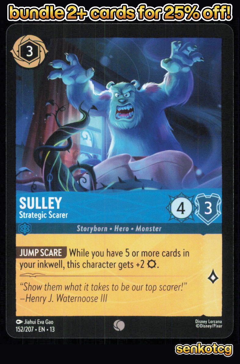 🎴 Sulley - Strategic Scarer 152/204 Common Attack of the Vine! NM