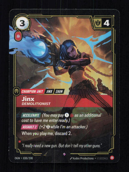 🎴 Jinx Demolitionist 030/298 Rare Foil OGN Origins NM