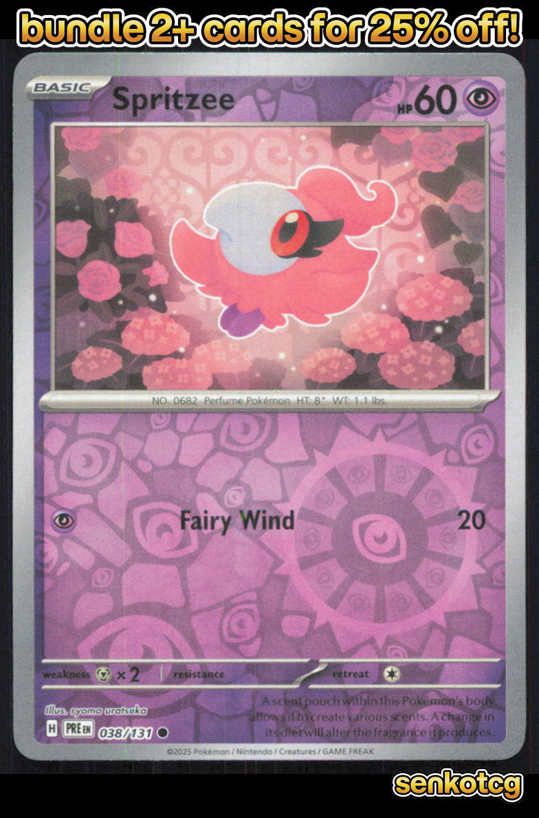🎴 Spritzee 038/131 Common Reverse Holo Prismatic Evolutions NM