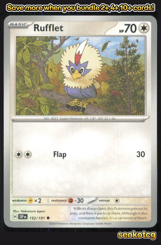 🎴 Rufflet 152/191 Common Surging Sparks NM 🎨 Ippan