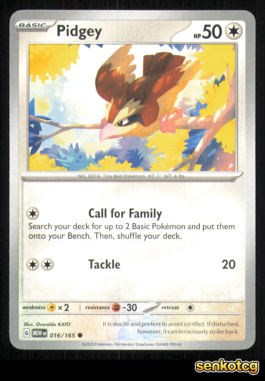 🎴 Pidgey 016/165 151 NM 🎨 KATO