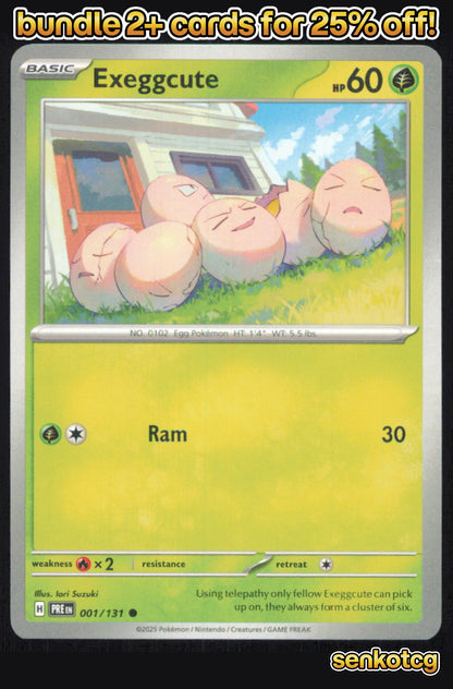 🎴 Exeggcute 001/131 Common Prismatic Evolutions NM 🎨 Suzuki