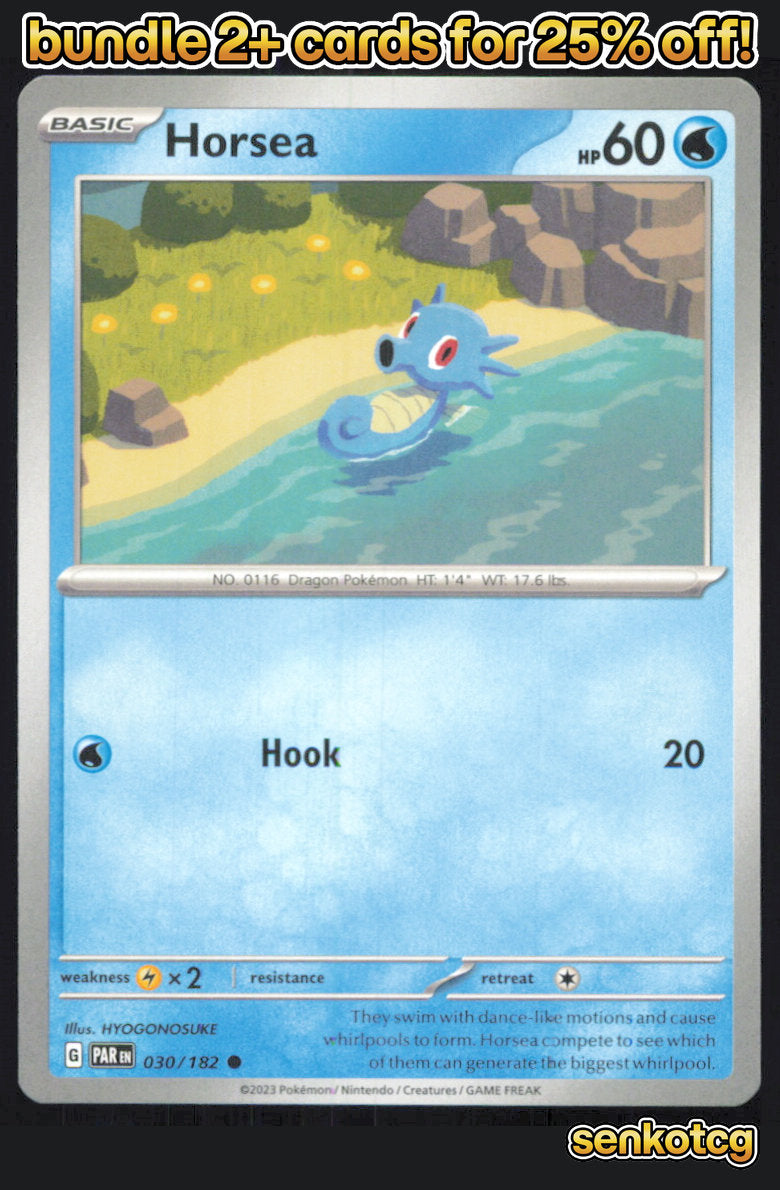 🎴 Horsea 030/182 Common Paradox Rift NM