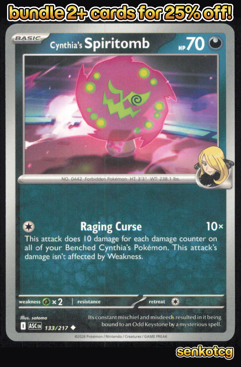 🎴 Cynthia's Spiritomb 133/217 Uncommon Ascended Heroes NM 🎨