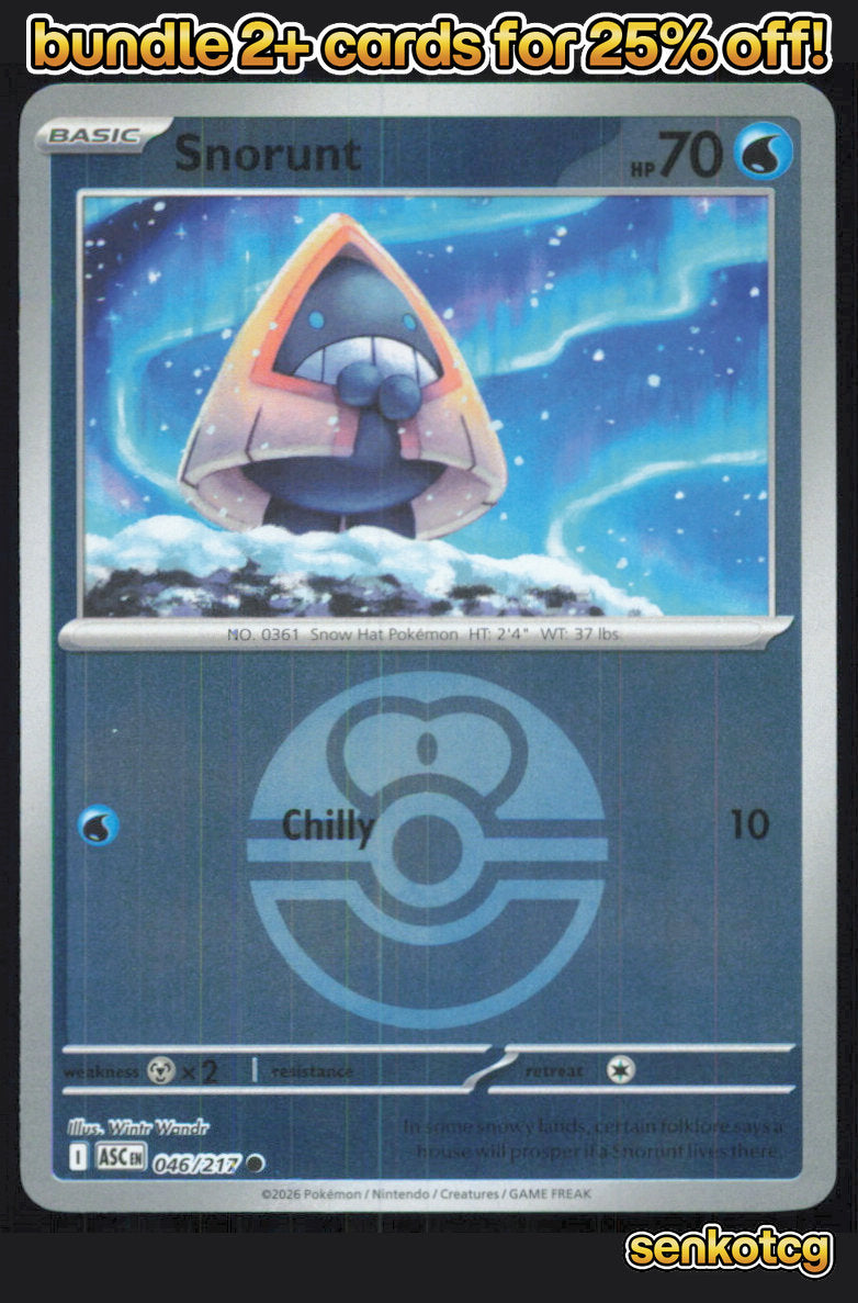 🎴 Snorunt (Love Ball) 046/217 Common Ascended Heroes NM