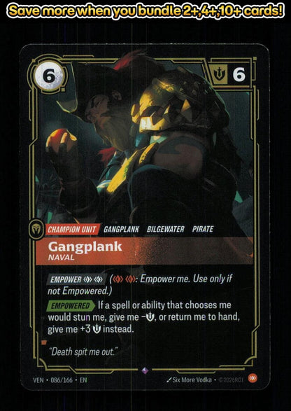 🎴 Gangplank - Naval 086/166 Rare Foil Vendetta NM 🎨 Vodka