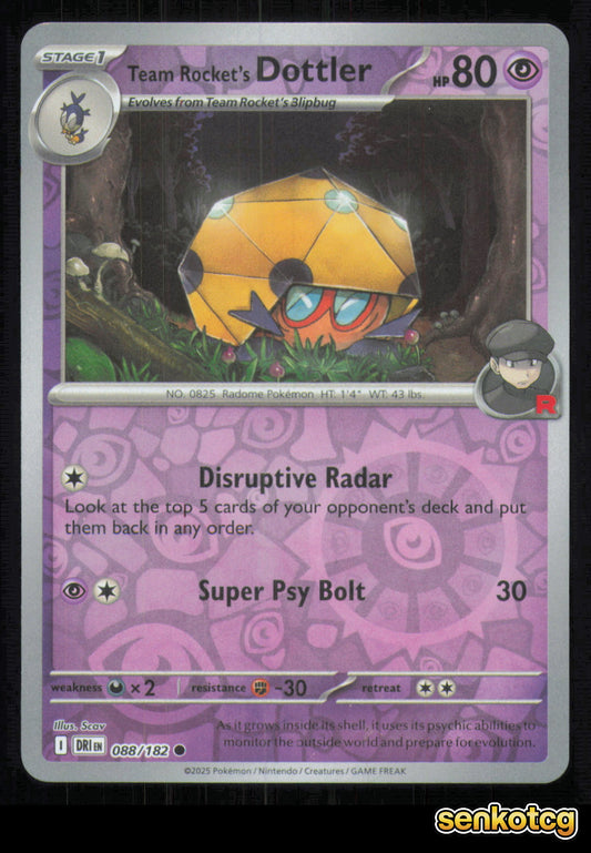 🎴 Team Rocket's Dottler 088/182 Reverse Holo Destined Rivals NM 🎨 Scav