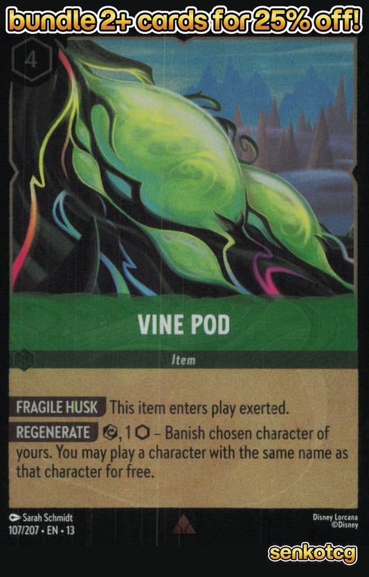 🎴 Vine Pod 107/204 Rare Cold Foil Attack of the Vine! NM