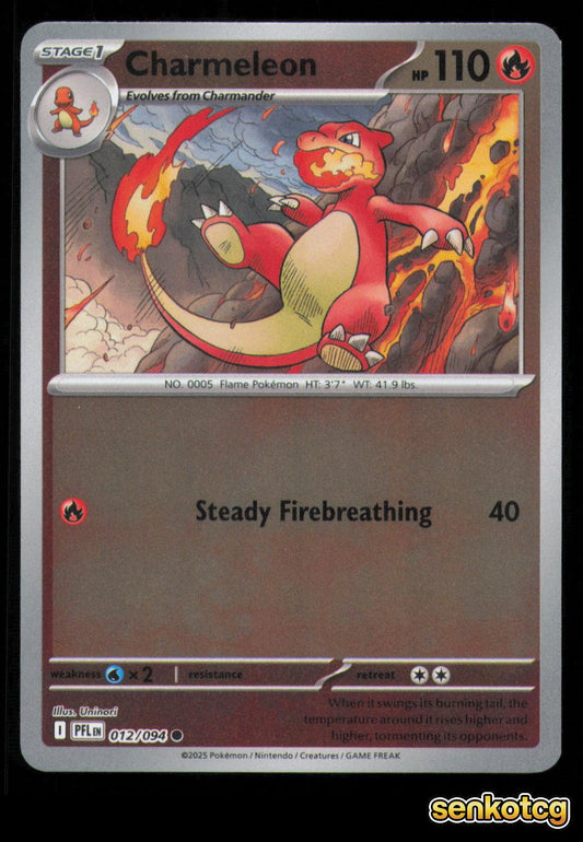 🎴 Charmeleon 012/094 Reverse Holo Phantasmal Flames NM 🎨 Uninori