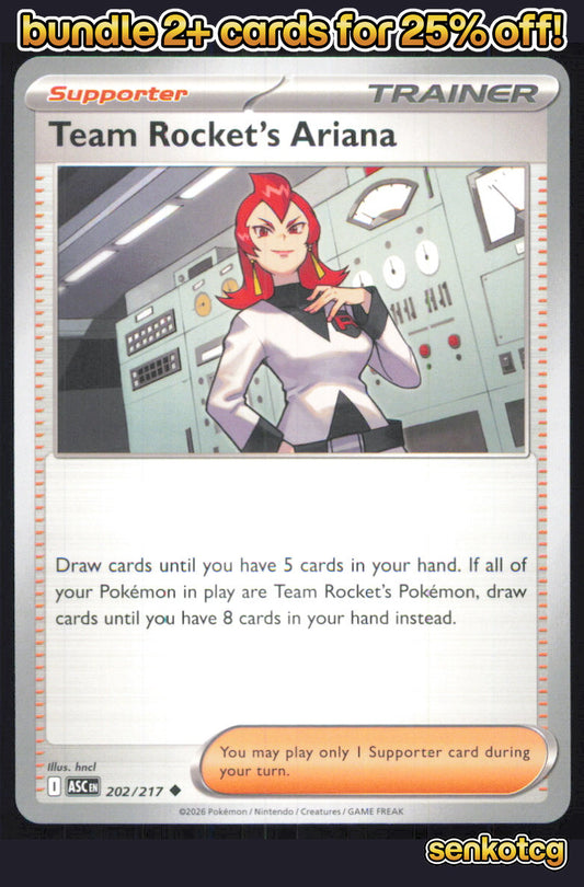 🎴 Team Rocket's Ariana 202/217 Uncommon Ascended Heroes NM