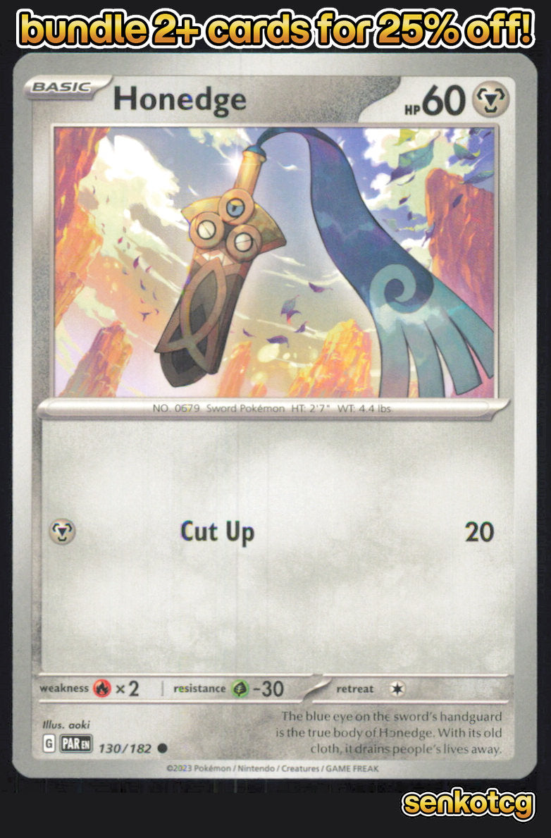 🎴 Honedge 130/182 Common Paradox Rift NM