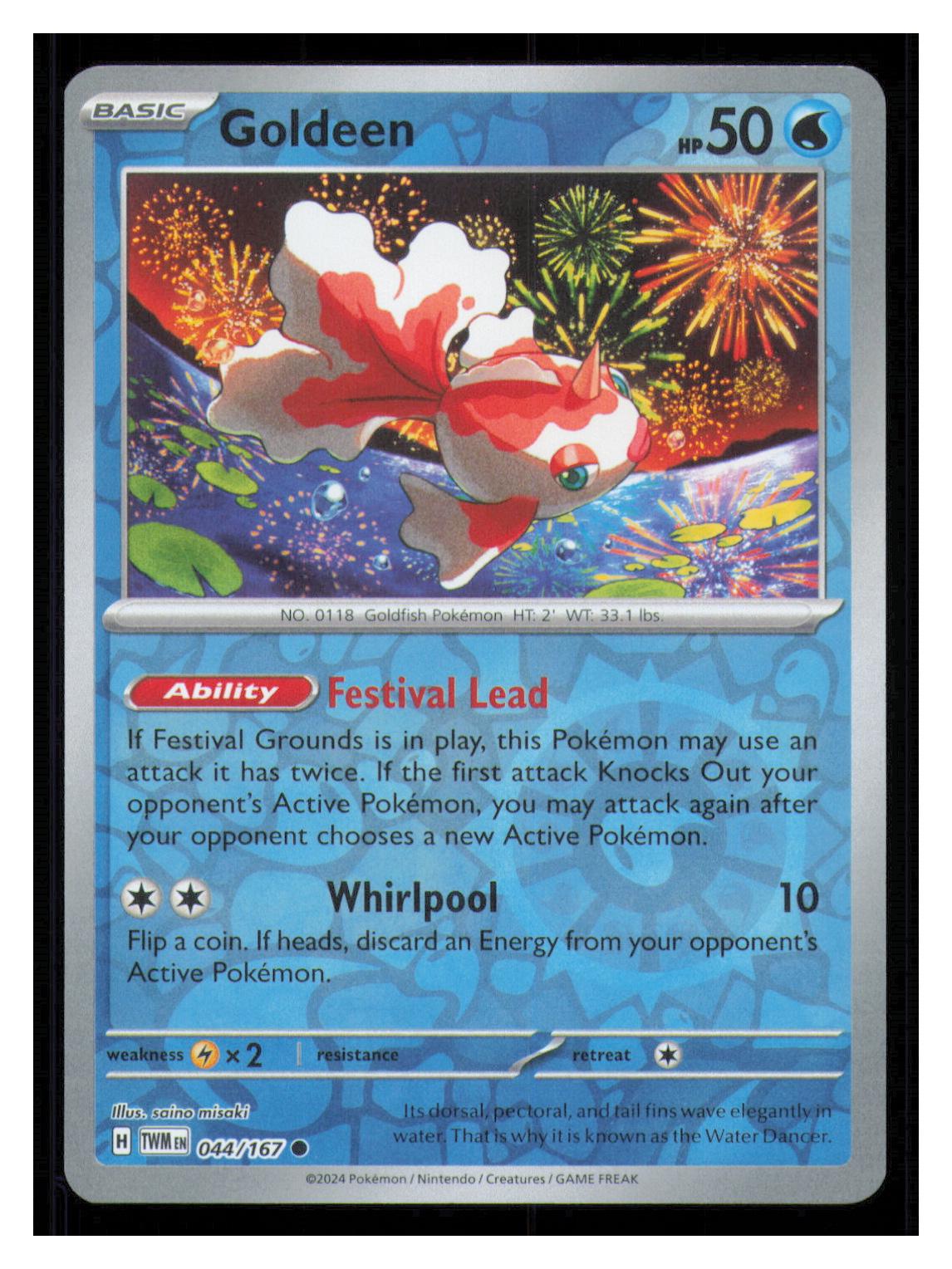 🎴 Goldeen 044/167 Reverse Holo Twilight Masquerade NM 🎨 misaki
