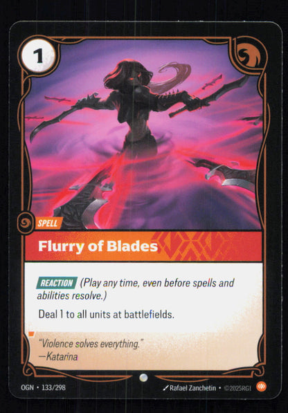 🎴 Flurry of Blades 133/298 Common OGN Origins NM
