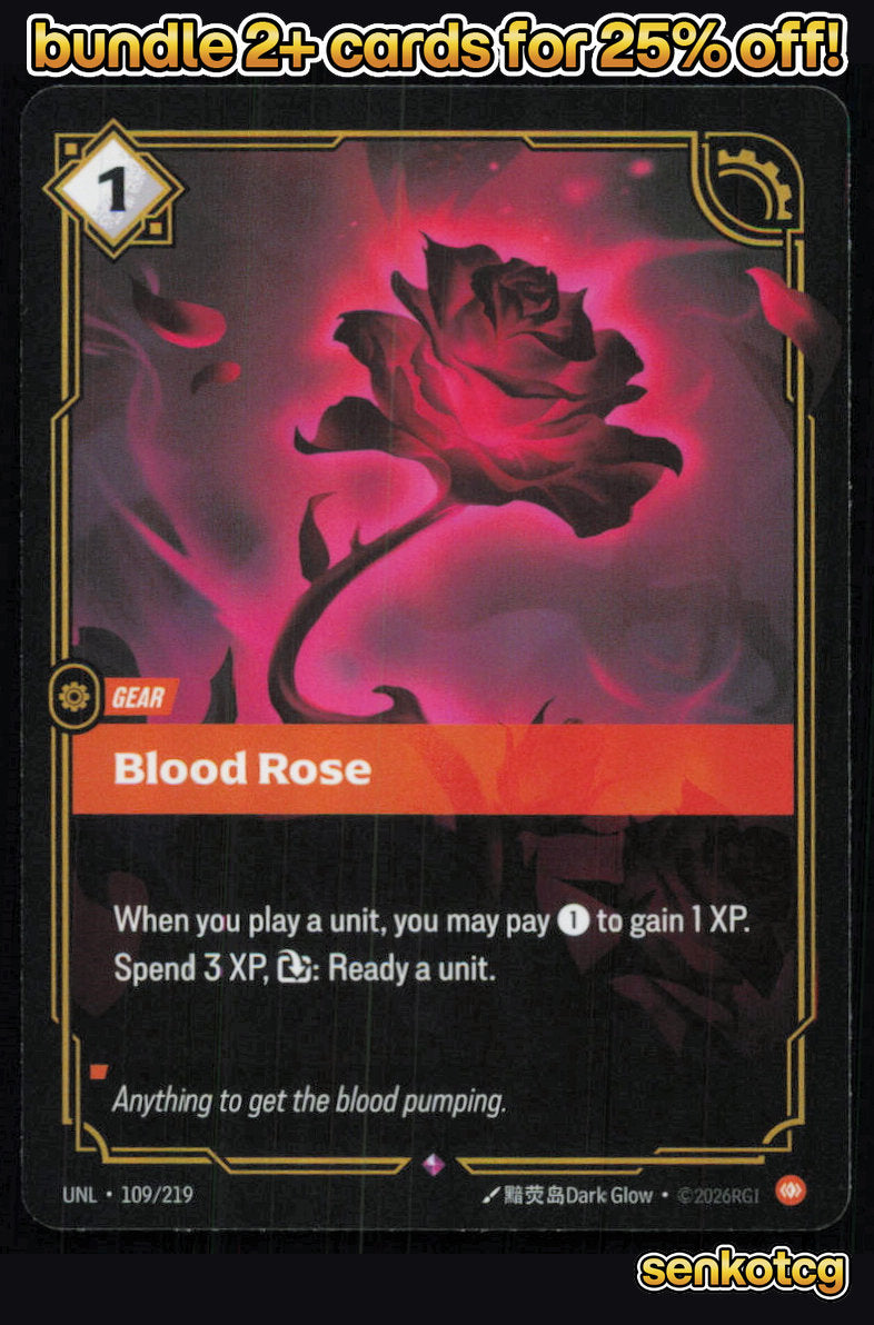 🎴 Blood Rose 109/219 Rare Foil Unleashed NM