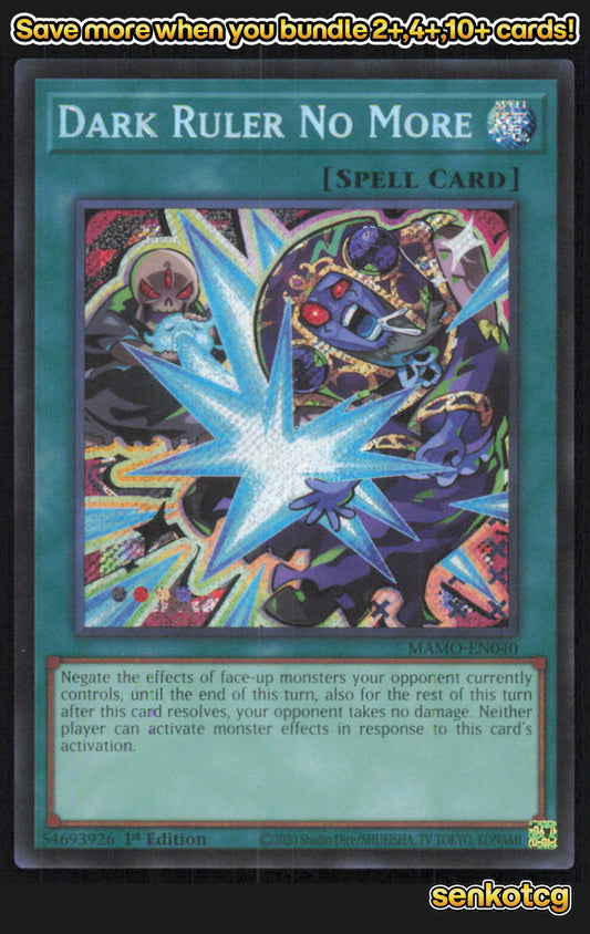 🎴 Dark Ruler No More (Secret Rare) MAMO-EN040 Secret Rare