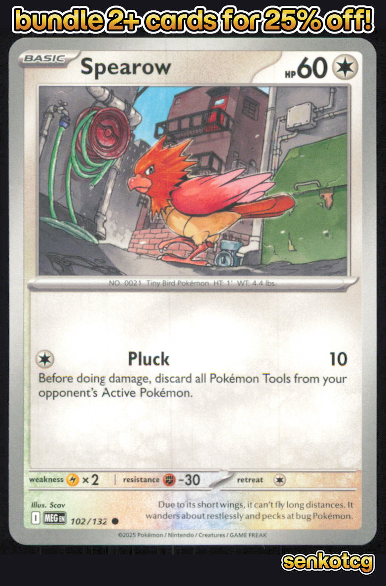 🎴 Spearow 102/132 Common Mega Evolution NM