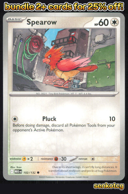🎴 Spearow 102/132 Common Mega Evolution NM