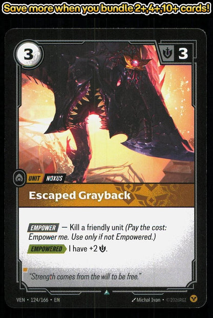 🎴 Escaped Grayback 124/166 Uncommon Vendetta NM 🎨 Ivan