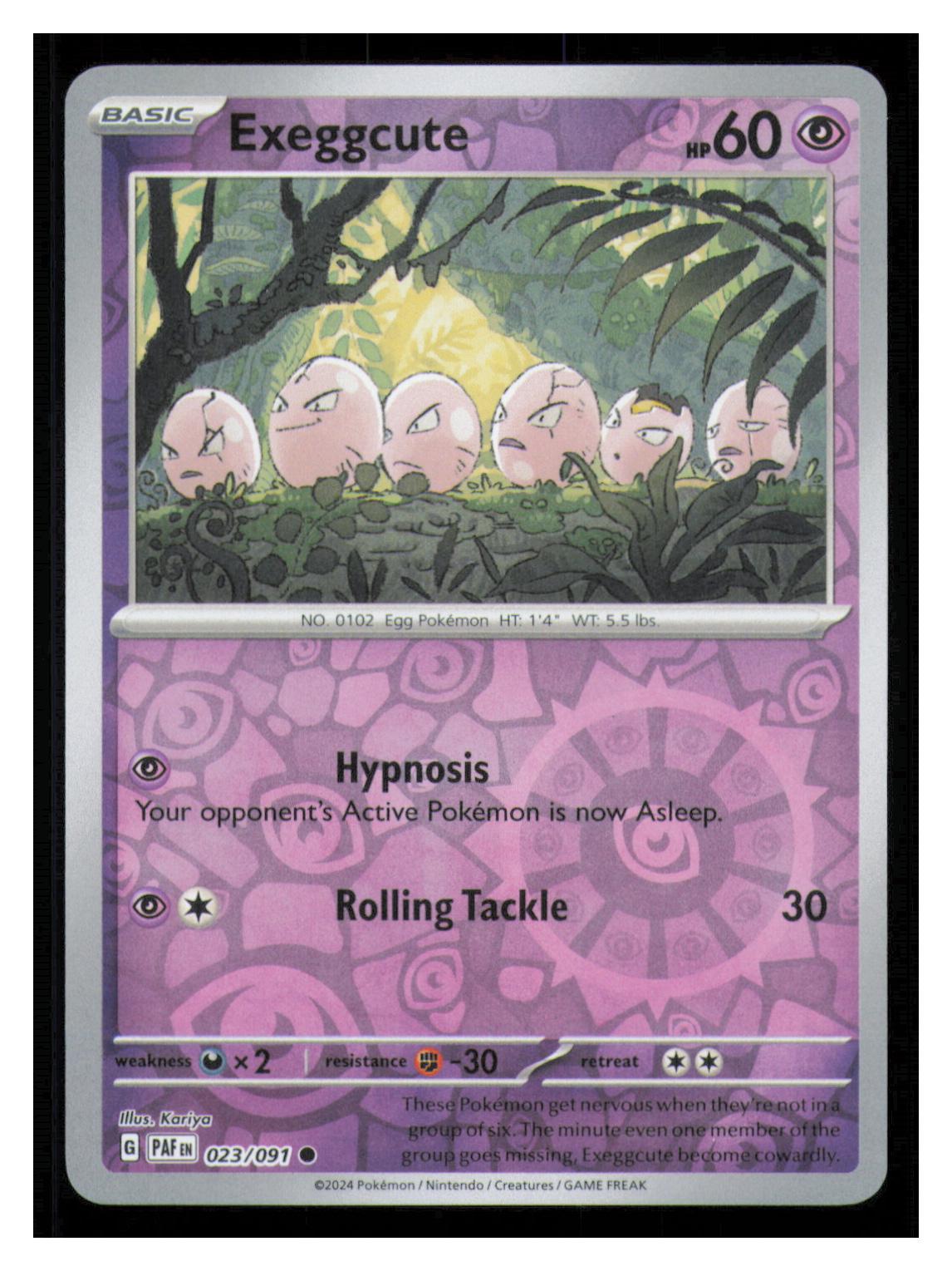 🎴 Exeggcute 023/091 Reverse Holo Paldean Fates Pokemon NM