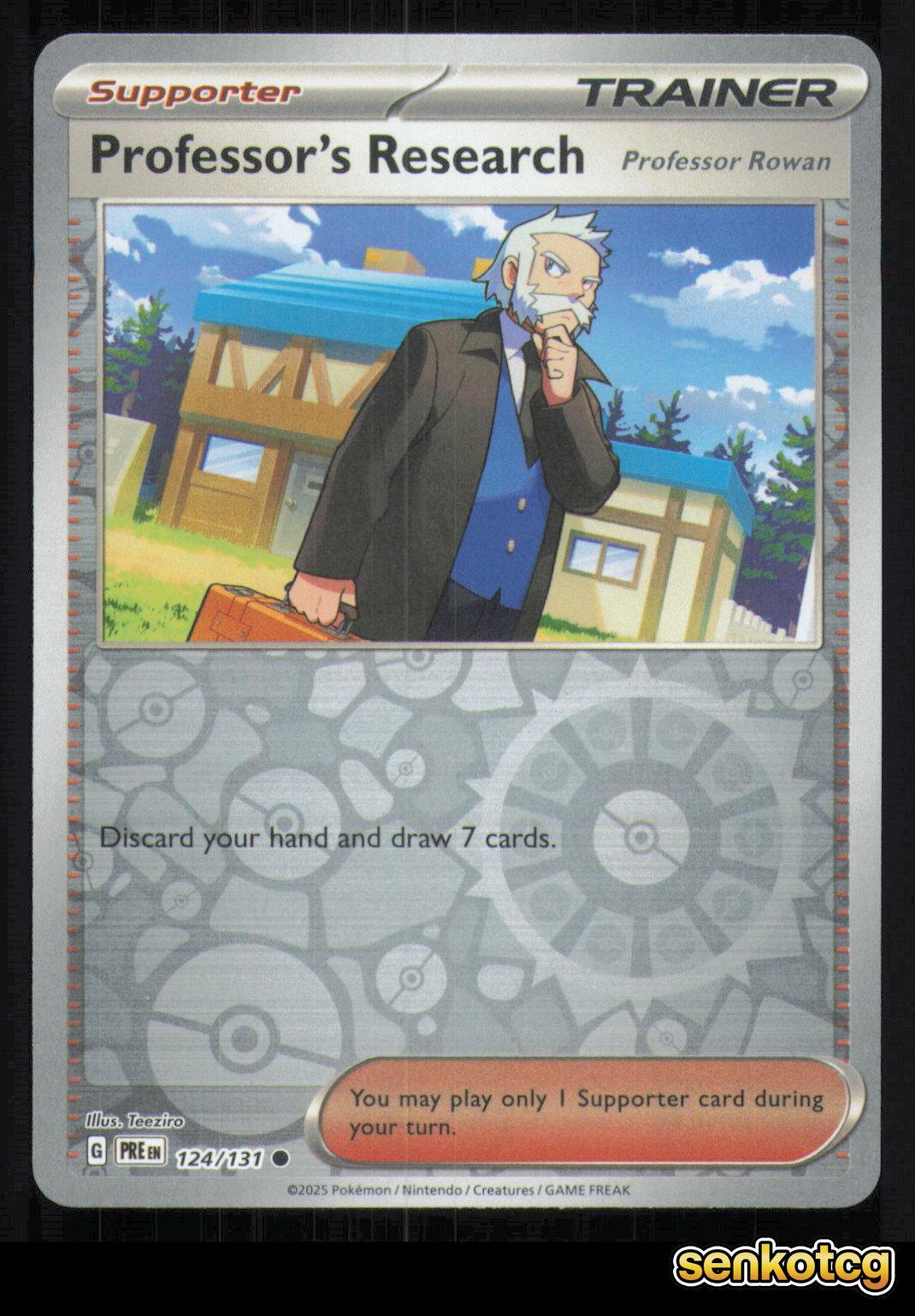 🎴 Professor's Research [Rowan] 124/131 Reverse Holo Prismatic Evolutions NM